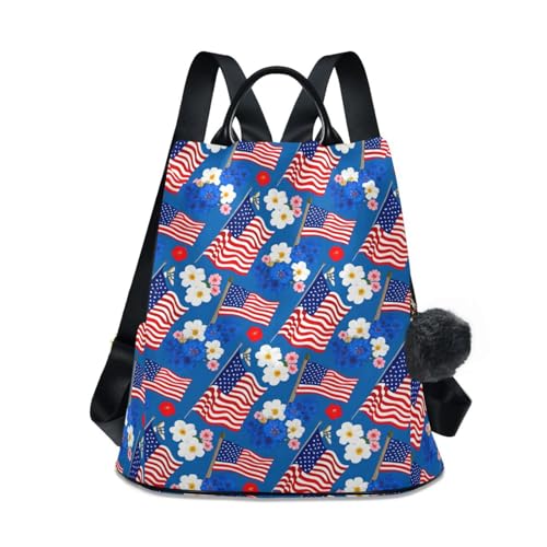 Sac à dos antivol pour femme contre les pickpockets imprimé floral bleu