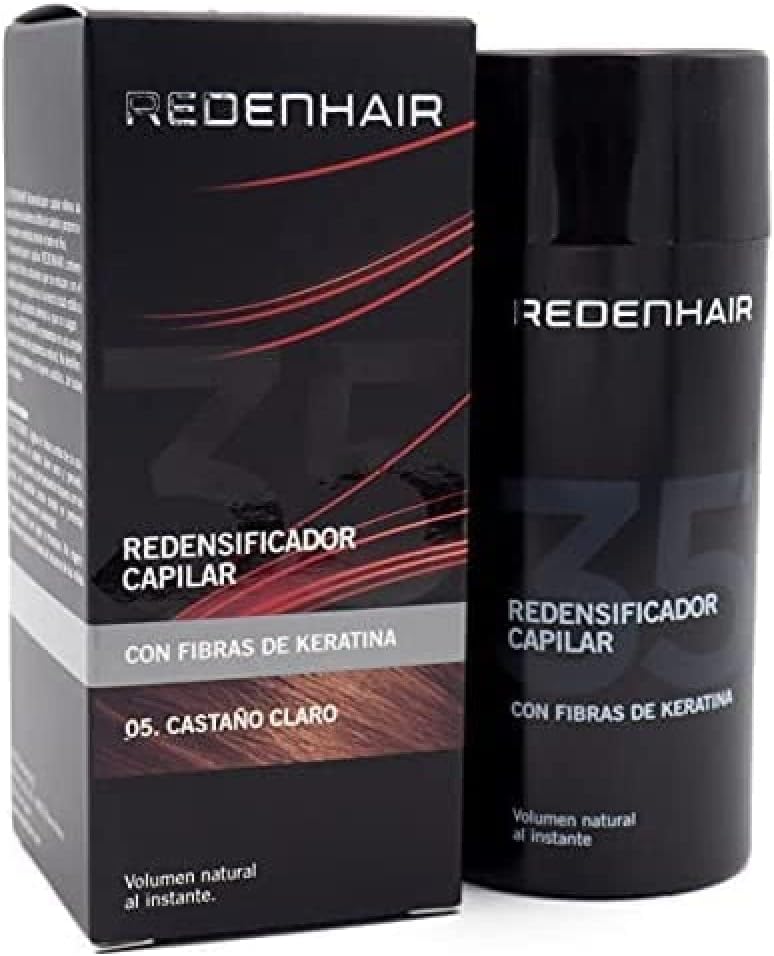 Redenhair - Keratin Hair Microfibres with Redensifying Effect - Light Brown Colour - Hair Treatment for Men and Women - Provides Hair Density and Volume - 23g