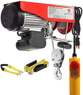 Partsam 880 lbs Lift Electric Hoist Crane Remote Control Power System, Zinc-Plated Steel
