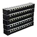 Summer-Home 5Pcs 15A 600V 12 Position Covered Dual Row Screw Terminal Barrier Strip Block Connector Bar