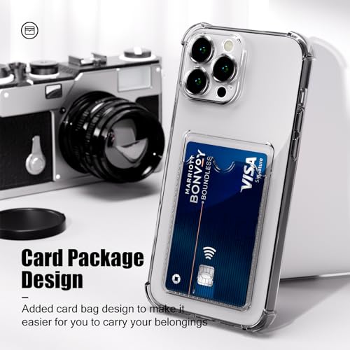 Image of AKABEILA Case for iPhone 14 Clear Cute Phone Case Soft TPU Wallet Case Slim Bag Cover Shockproof with Card Slot Holder