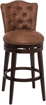 Hillsdale Edenwood 40.75" Wood Contemporary Counter Stool in Chocolate/Chestnut