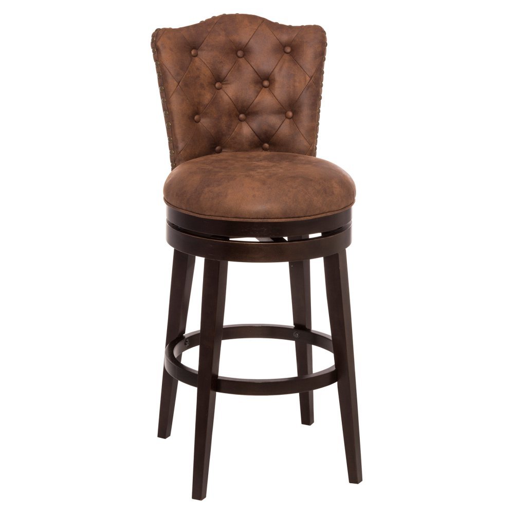 Hillsdale Edenwood 40.75" Wood Contemporary Counter Stool in Chocolate/Chestnut