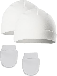 Soft Touch Baby,Clothing,Baby Boys 0-24m,Accessories,Hats & Caps Soft Touch 2X Baby Hat Boys Girls Hat NB & 0-3 Months with 2 Pairs Anti Scratch Mitten Set 100% Cotton