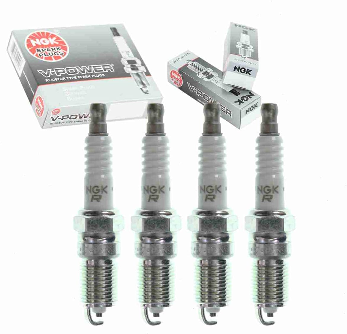 4 pc NGK V-Power Spark Plugs compatible with Oldsmobile Alero 2.4L L4 1999-2001