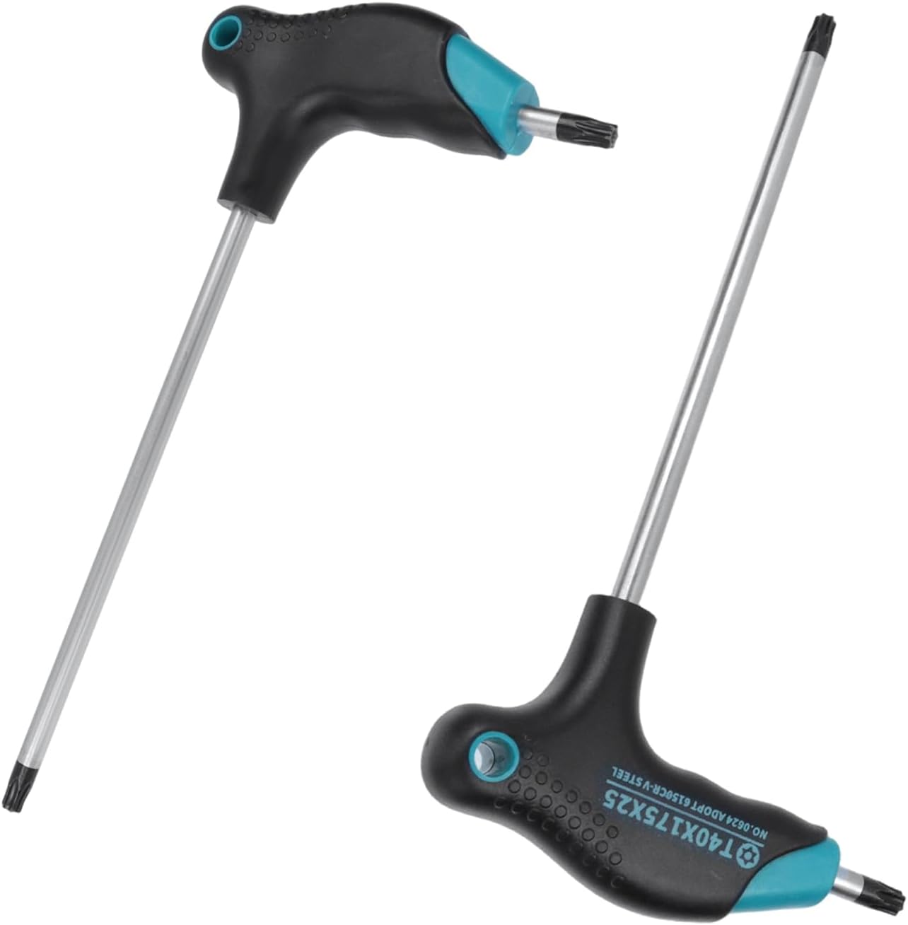 Antrader T40 Torx Wrench,Anti Tamper Proof Hex Key,Cr-V Steel T-Handle Dual End Long Arm Screwdriver 2pcs