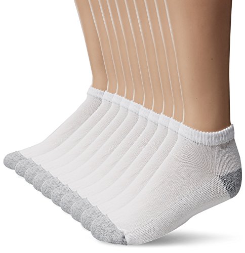 Gildan Men's Low Cut Socks, 10 Pair Pack, White, Shoe Size: 6-12