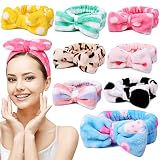 UMIKU 8 Pack Spa Headband for Women, Facial Makeup Headband Soft Coral Fleece Cosmetic Headband for