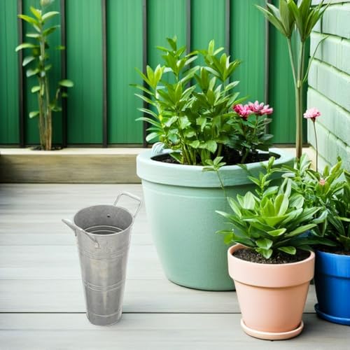 Vases à fleurs rustiques en métal galvanisé lot de 6 pièces