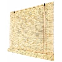 Store Bambou Enrouleur Store Exterieur Terrasse Imperméables Pour Fenêtres Rideau Bambou Exterieur Occultants Personnalisables Volets Pour Pergola Balcon Extérieur Porche(Primary Color Black Line