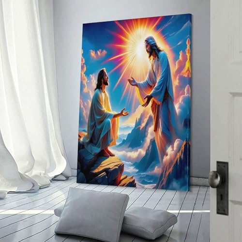 Décoration murale sacrée Jésus pour un salon apaisant 60x90
