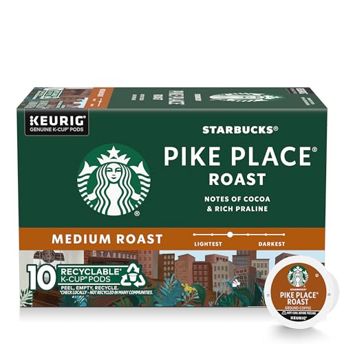 Starbucks K-Cup Coffee Pods, Pike Place Roast, 10 Count