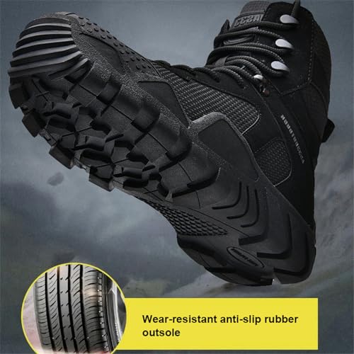 VIQUTRG Męskie taktyczne wodoodporne, oddychające buty antypoślizgowe,do uprawiania turystyki pieszej,Buty Taktyczne Sznurowane Buty Terenowe, polowania, pracy, spacerów, wspinaczki,Black,40