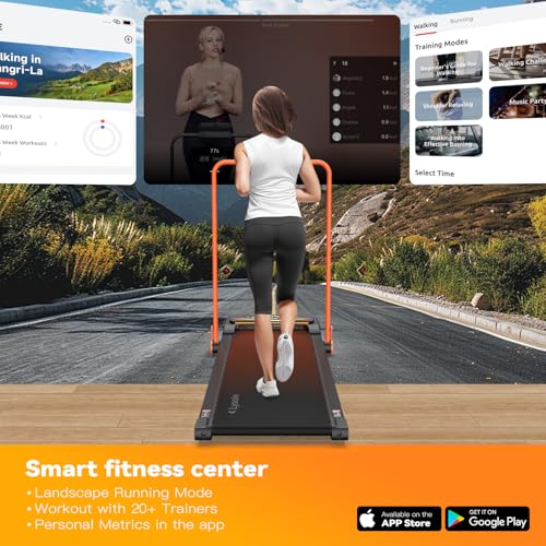 Image of Lysole Walking Pad Treadmill with Incline and Handle Bar,Treadmills for Home and Office,265 Lb Capacity,4 in 1 Portable Under Desk Treadmill with Control,Large LED Display