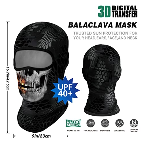 Image of Skull Full ski Mask, 3D Balaclava, UV Sun Protection,Motorcycle /Ski /Scarf /Cycling /Fishing for Men