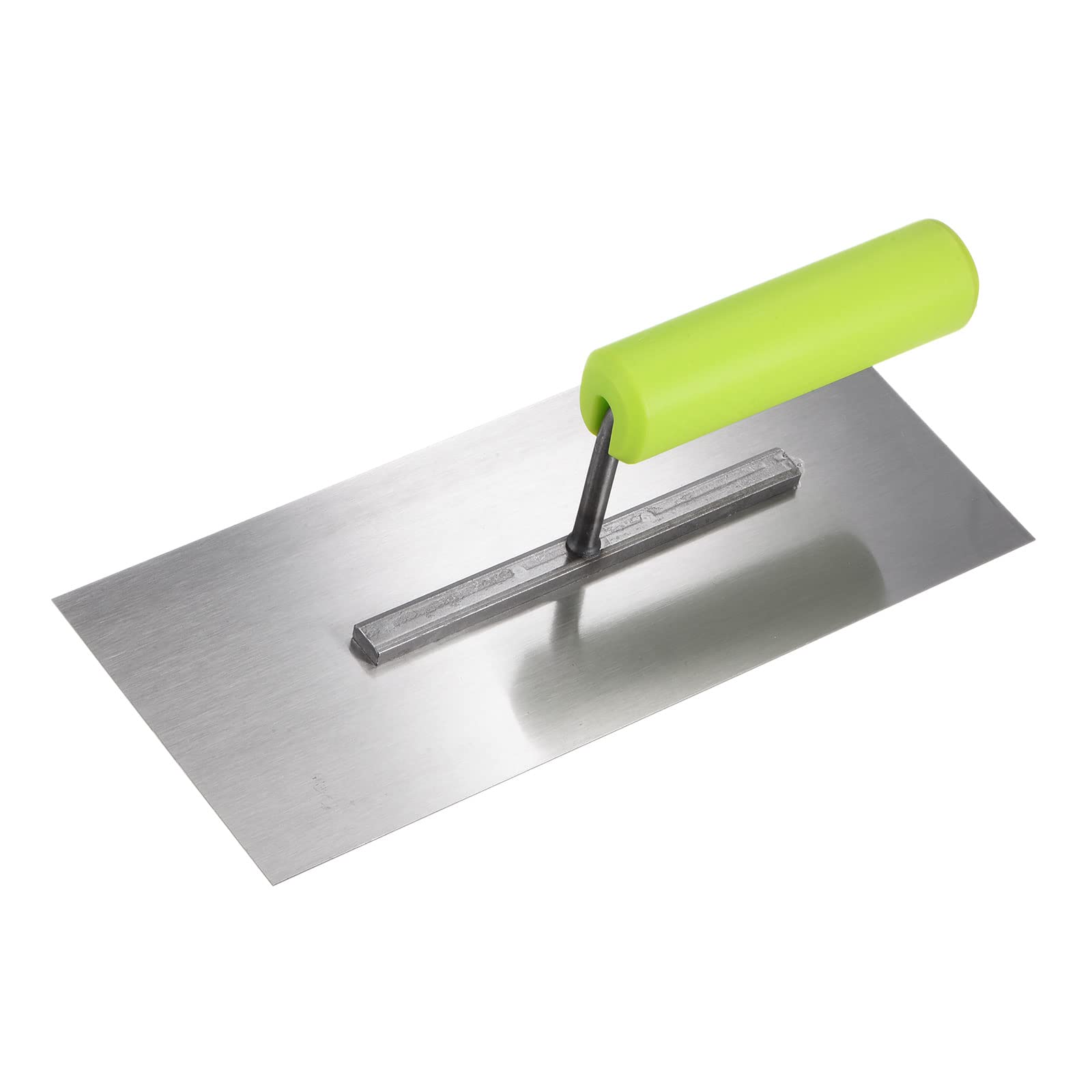 sourcing map Flat Masonry Hand Trowel 10.2"x4.3" Drywall Concrete Finishing Building Tool Carbon Steel Panel with Rubber Handle