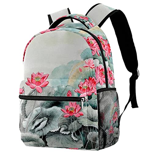 Sac à dos voyage loisirs imprimé lotus pour école et sorties