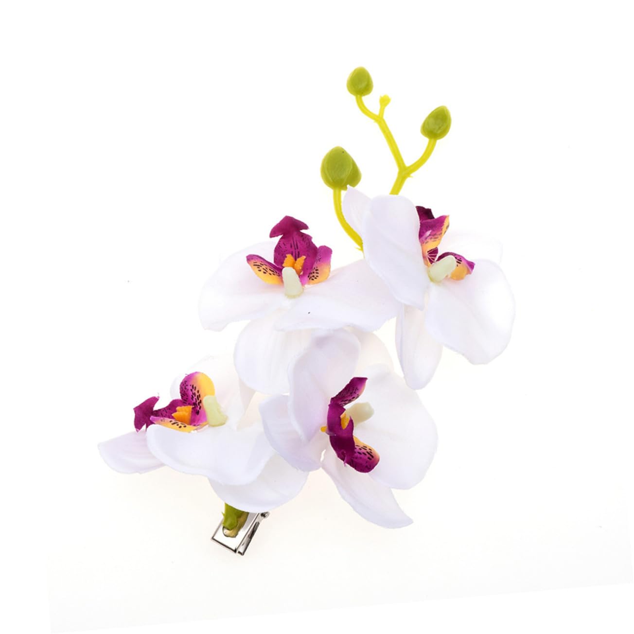 TOYANDONA Pince à Cheveux Orchidée Phalaenopsis Couleur Aléatoire en Tissu et Métal 4 Pièces Accessoires Décoratifs pour Filles et Femmes pour Mariage et Fête Musicale