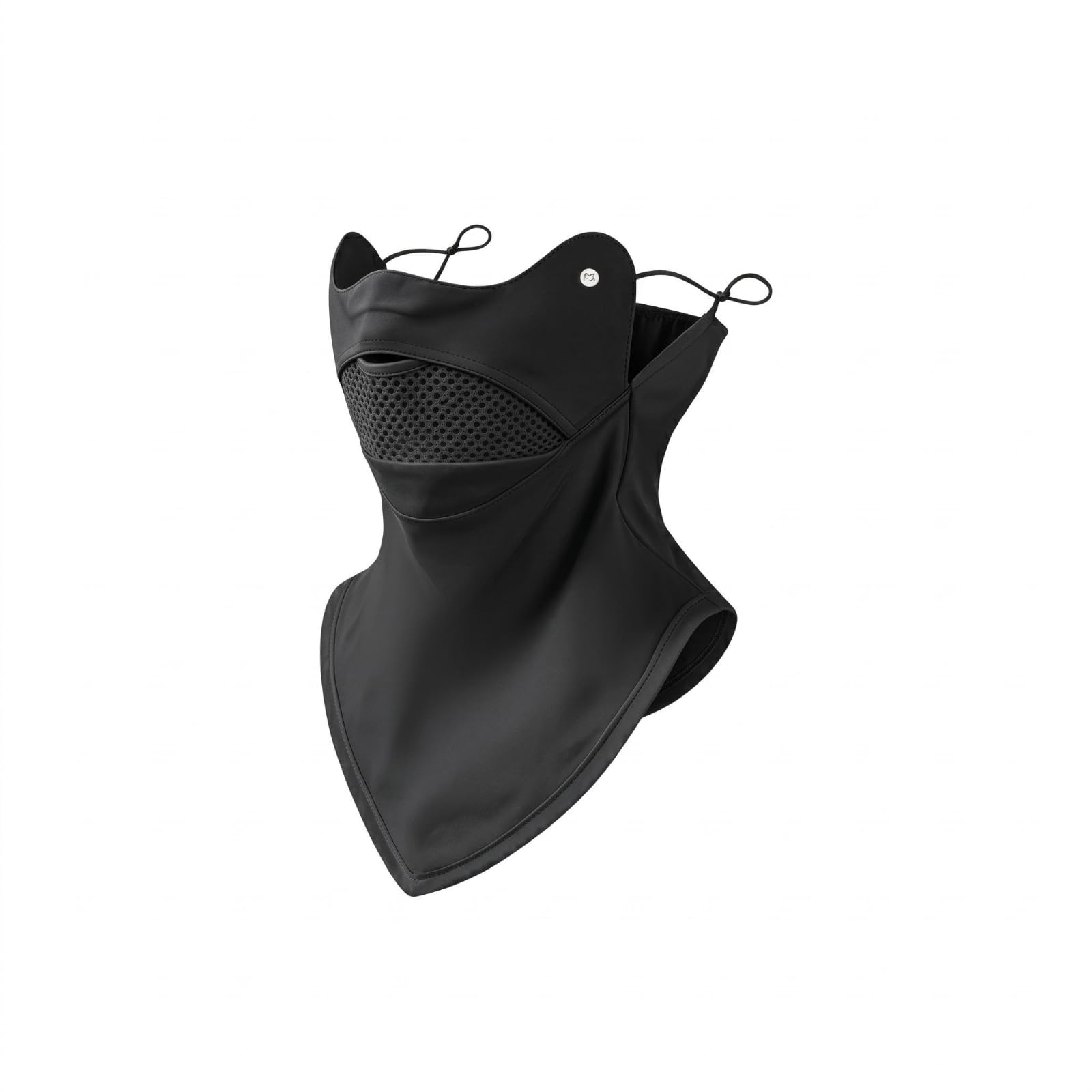 HEAVENGLOW Ear Loops Sun Protection Face Guard Fitted Shape Breathable Mesh Face Mask Silky Material Neck Drape Mask, Black-image-28