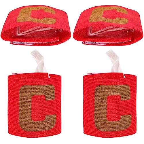 Toddmomy 4pcs Captain Armband Convenient Captain Band Portable Basketball Band Captain Notice Band Running Wrist Band Mini Doll Ice Cream Burner Red Polyester Child Football