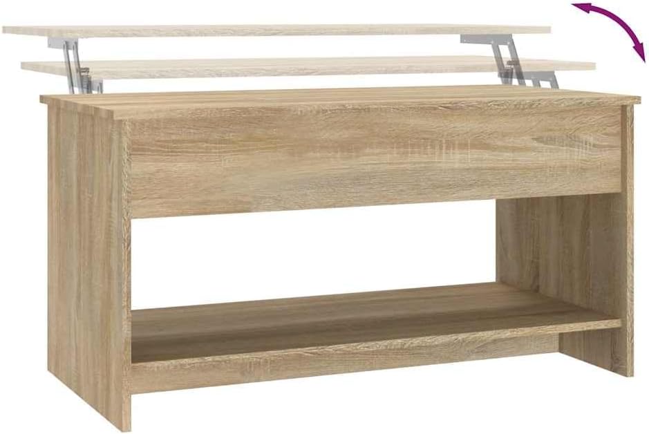vidaXL Sleek Coffee Table, Stylish Design, Long Rectangle, Handy Storage, Sturdy Engineered Wood, Perfect for Indoors