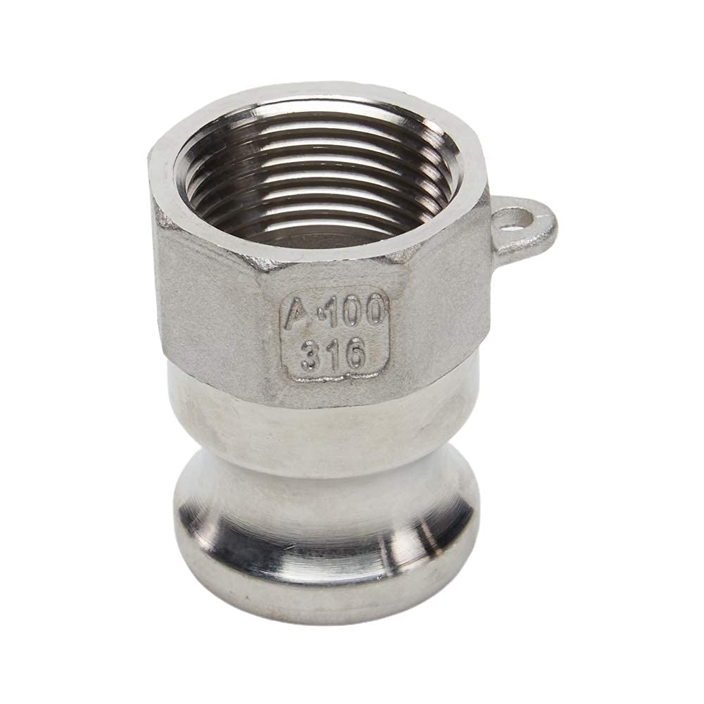 Stal nierdzewna 2.5 cm męski Cam & Groove x 2.5 cm żeński NPT