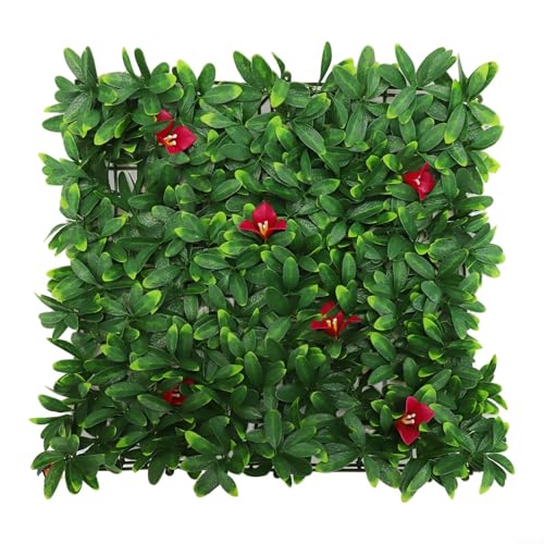 CNANRNANC Artificial Green Wall, Panels Plastic Grass Mat Hedge Privacy Screen Fence, Indoor Outdoor Garden Decor 50x50cm(F)