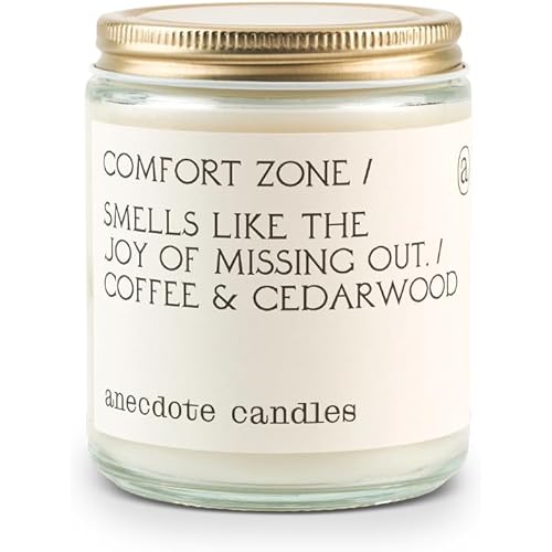 Anecdote Candles 'Comfort Zone' Coconut Soy Wax Candle Jar | Premium Hand Poured & Long Burning |Coffee & Cedarwood Scent | Phthalate-Free | for Home, Office, Gift - 7.8 Oz