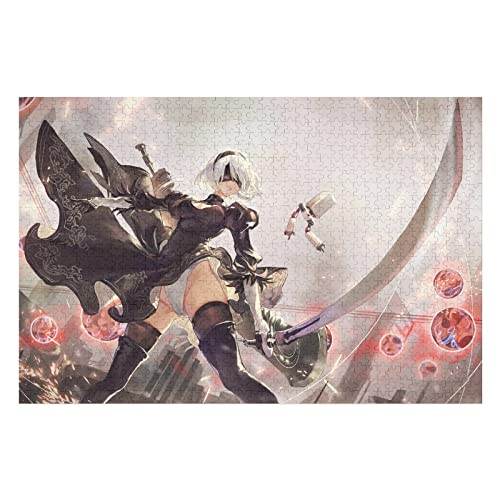 ジグソーパズル ニーアオートマタ NieR 2B ヨルハ二号B型 1000/500/300ピース 木製 リラックス 減圧 知育 アニメ キャラクター 瞑想 集中力 ファミリータイム 脳トレ 子供から大人 インテリア 一人暮し 初心者向け 壁飾り コレクション ギフト 1000 PCS
