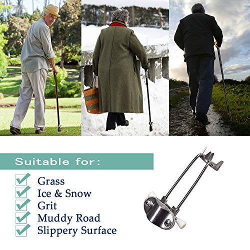 Brmdt Cane Ice Tip Attachment, Outdoor Non-Slip In Winter Durable Metal 5-Prong Tip, Improve Balance For Adult Outdoor Walking, Walking Sticks Tools (1 Pack) #TOP6