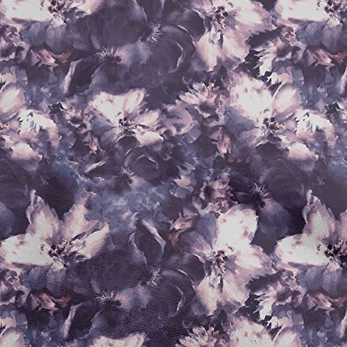 oneOone Cotton Flex Purple Fabric Abstract Floral Fabric for Sewing Printed Craft Fabric By The Yard 40 Inch Wide-71