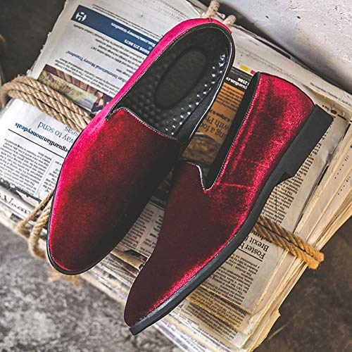 Image of FLQL Men's Luxury Penny Loafer Slip-On Velvet Shoes Party Dancing Shoes Suede Wedding Shoes Plus Size 7-13
