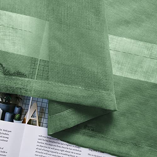 Cortinas translúcidas verdes KnSam con ojales de 244x132 cm para un dormitorio infantil 7