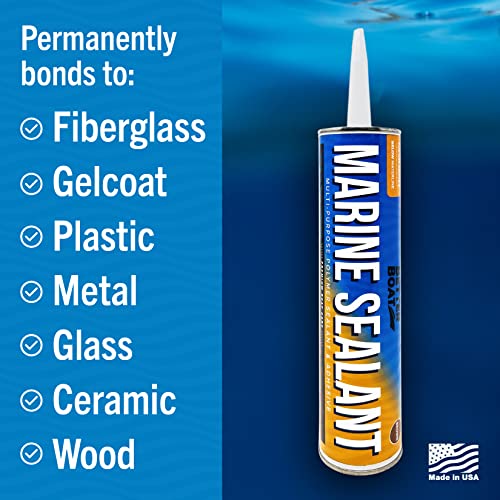 Image of Marine Sealant and Adhesive Waterproof Marine Grade Sealant Caulk High Temp | Caulking Water Sealant for Boat Auto and RV Without Silicone, 1 Tube Brown 10oz