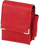 Artikelnr. 616202 Zigaretten Packungsetui für XL-Format Lederoptik rot 85 mm mit Feuerzeugfach außen
