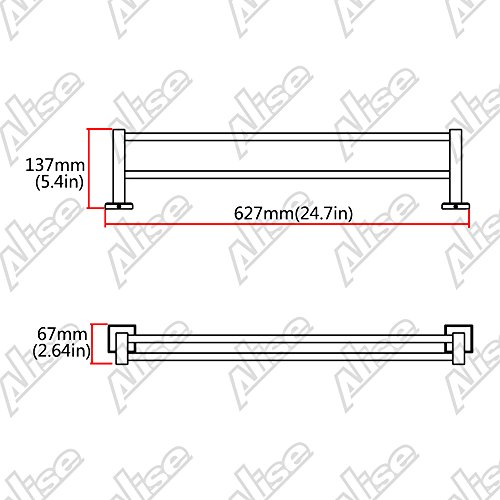 Alise 25-Inch Double Bath Towel Bar/Rail Towel Rack For Bathroom Wall Mount Towel Holder Heavy Duty Towel Hanging Rod,Sus304 Stainless Steel Brushed Nickel Gk9009 #TOP1