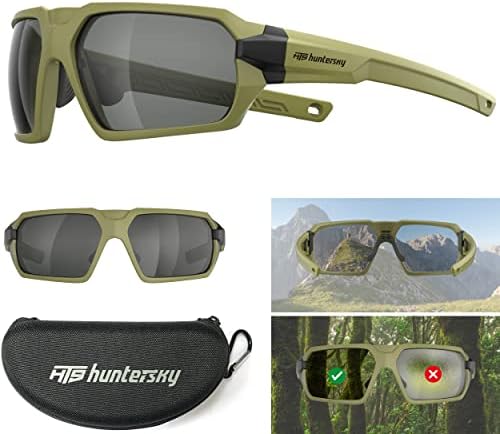HUNTERSKY HTS Q37 anti-fog polarized Tactical hunting Shooting sunglasses Military Grade Ballistic Impact Protection eye pro army Glasses, Motorcycle riding running driving Gun Range