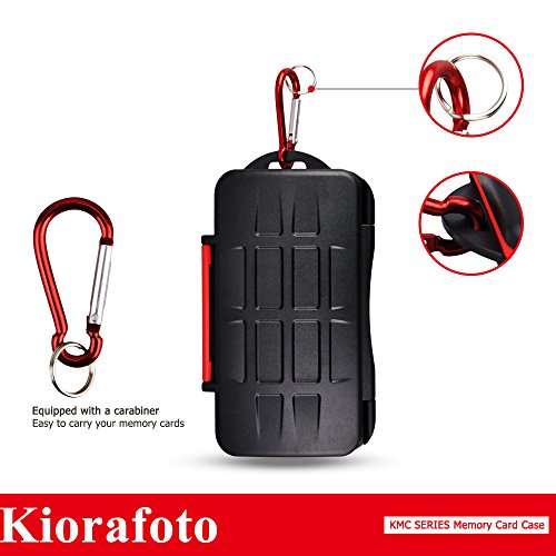 Kiorafoto Professional Water-Resistant Anti-Shock Holder Storage Sd Sdhc Sdxc Tf Memory Card Case Protector Cover With Carabiner For 12Sd Cards & 12 Micro Sd Cards #TOP4
