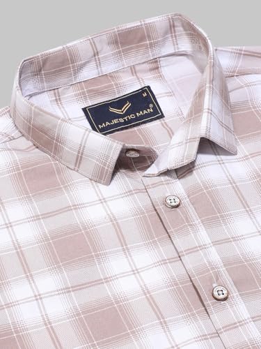 Image of Majestic Man Men Box Checkered Slim Fit Cotton Casual Shirt