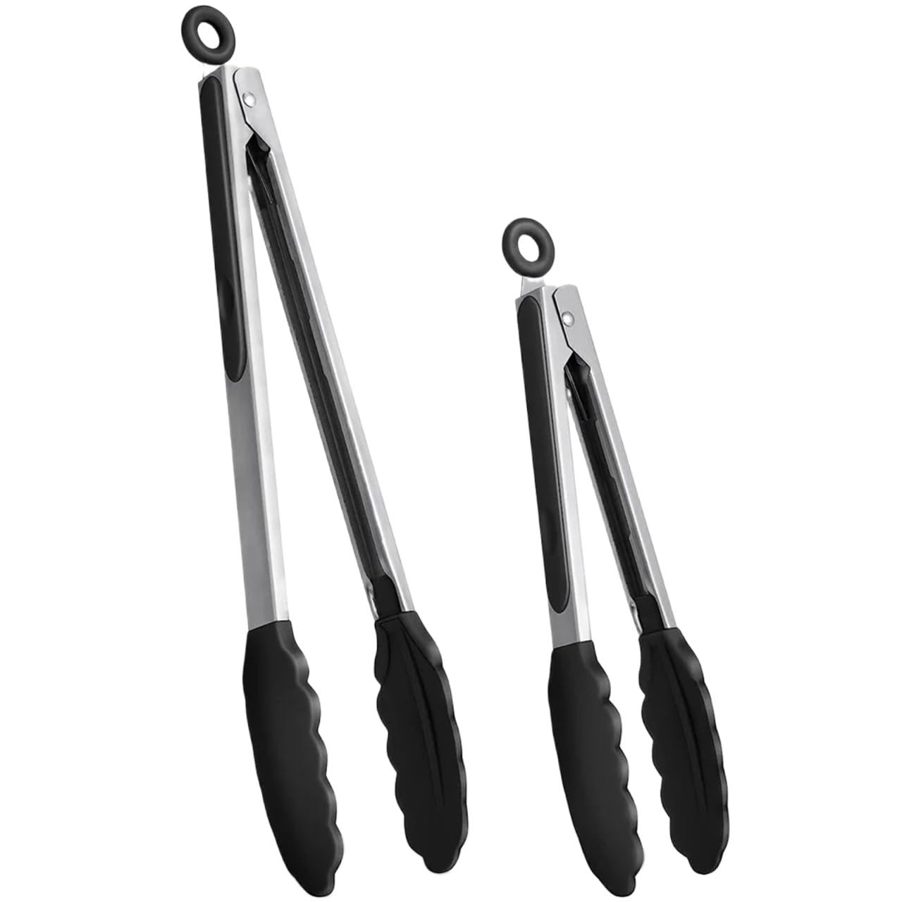 2-teiliges Set Lebensmittel-Silikon-Grillzange, Küche, Kochen, Salat, Brot, Zange, Antihaft-Grillzange, Steakzange, Edelstahl-Werkzeuge