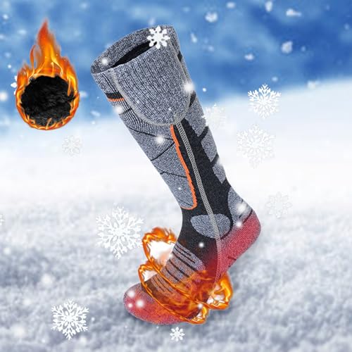 Chaussettes Chauffantes pour Homme et Femme avec Contrôle APP, 5000mAh 5V Rechargeable Chaussette Chauffante 3 Niveaux température Lavables,Fonction Minuterie pour Ski Cyclisme, Extérieur, Camping – vue 6