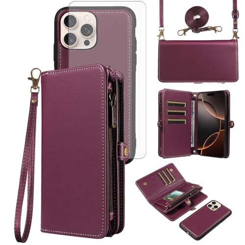 Coque iPhone 16 Pro Asuwish finition premium violet foncé chic