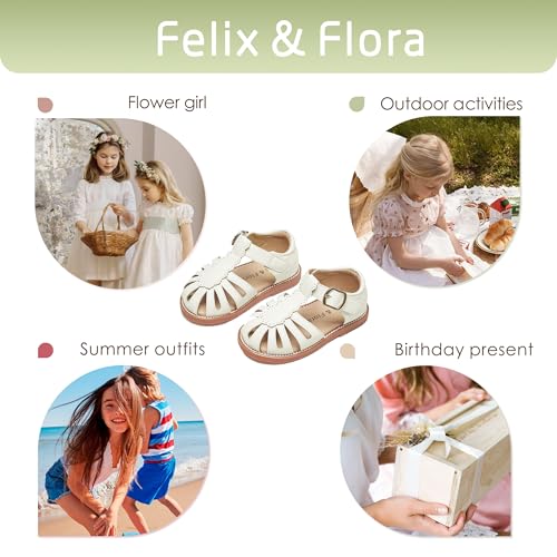 Image of Felix & Flora Toddler Girls Sandals Soft Rubber Princess Flat Shoes Flower Girl Shoes
