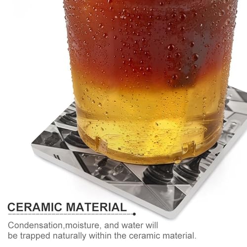 Dessous de verre en céramique chic noir et blanc pour table basse - 5