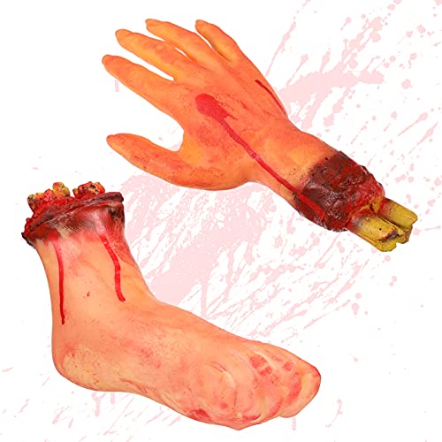 EXCEART 1 Juego de Accesorios para Halloween de Sangre Falsos, Piezas de Cuerpo Roto Cortadas a Mano, pies y Dedos para decoración de Fiestas de casa