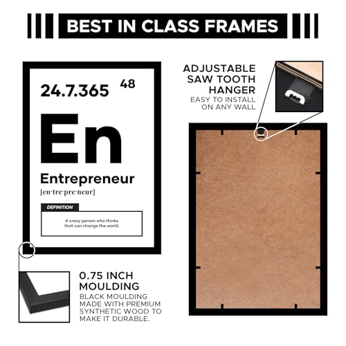 Image of CodersParadise Entrepreneur Framed Wall Poster(12x18 Inch)|Motivational Business Quote Wall Art|Entrepreneur Mindset & Success Inspiration Decor|Black & White Ready-to-Hang Frame for Office, Workspace