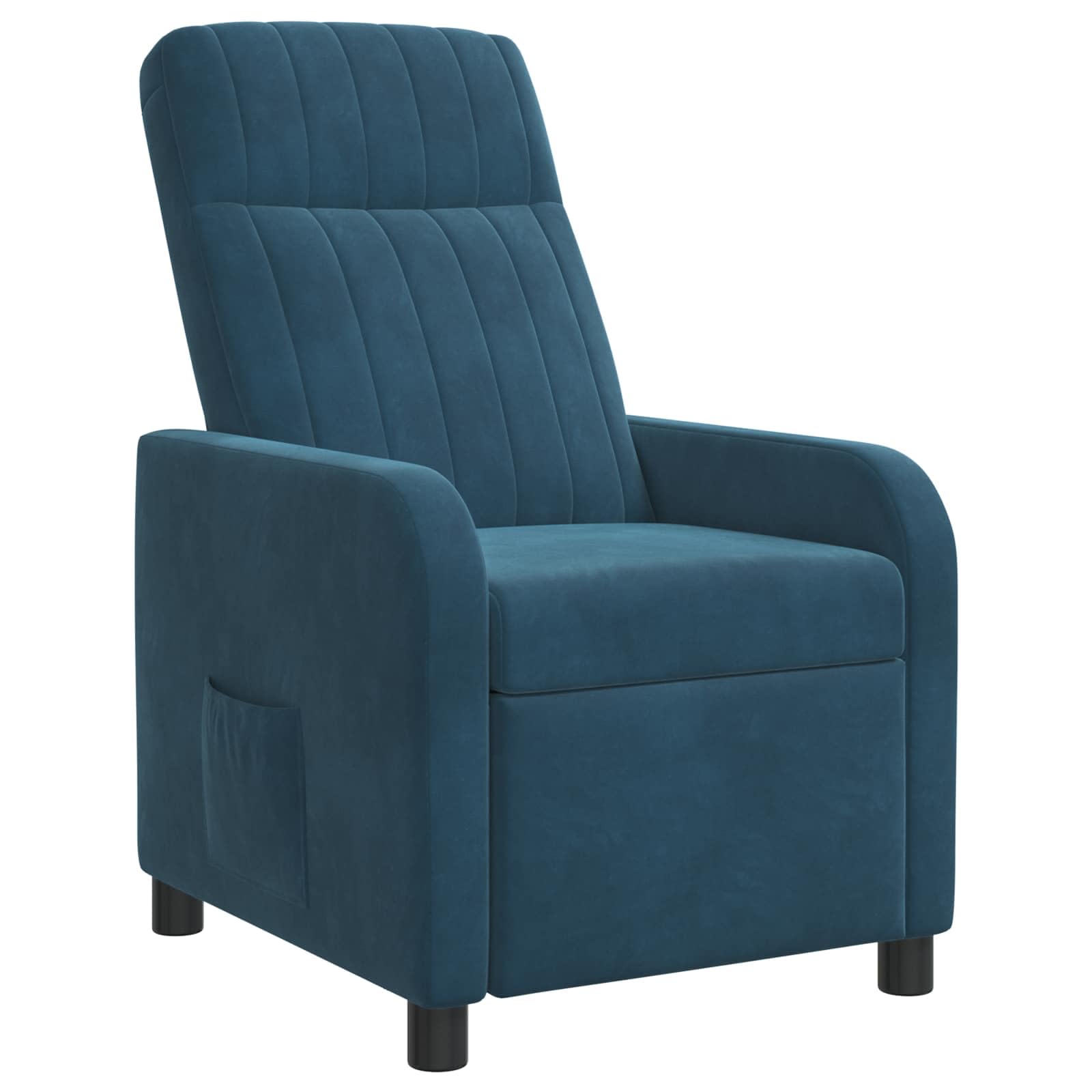 Sedia reclinabile regolabile in velluto blu