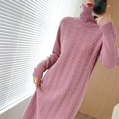 Robe d'hiver col haut en laine Kelsiop : fini le froid en grande taille
