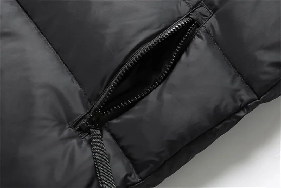 Alloaone Mens Warm Thick Long Down Jacket Coat Hooded Waterproof Puffer Jacket Windproof Parkas