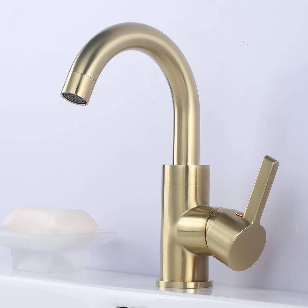 Mitigeur d'évier de salle de bain un trou robinet lavabo eau chaude froide